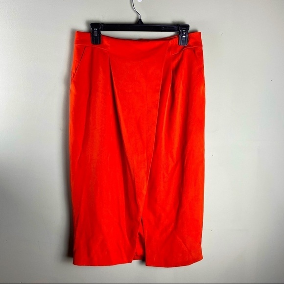 Finders Keepers: Sweet Talker Midi Skirt Bright Orange Terracotta Large (NWT) - Picture 1 of 7
